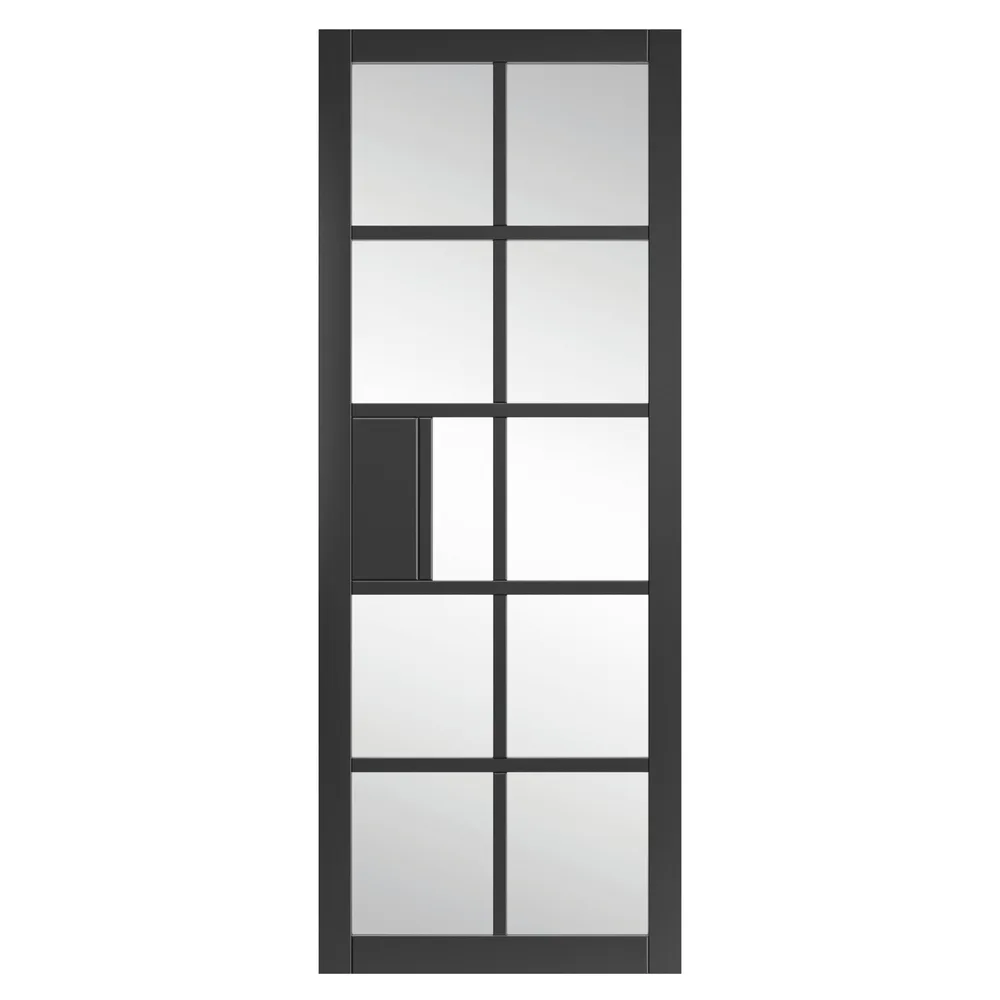Plaza Black Clear Glass Finished