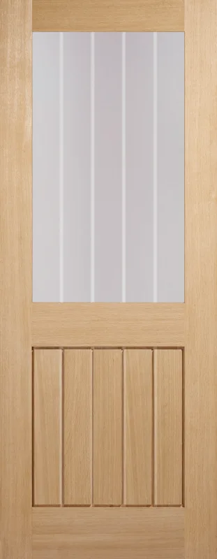 Pre-finished Oak Mexicano 1 Light With Silkscreen Glass (Half Light) FD30