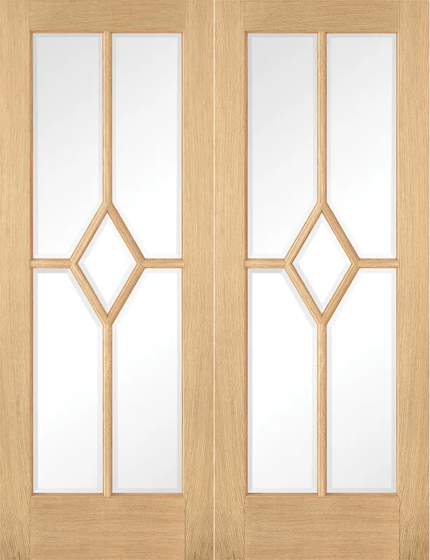 Reims (Diamond)Bev Glass Oak Pre-finished Pair