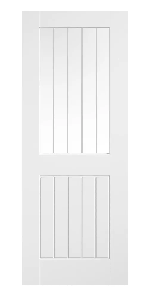 Smooth White Primed Cottage Clear Glazed Frosted Lines