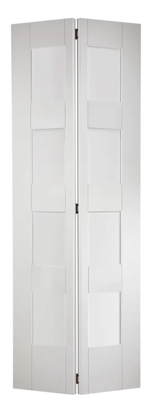 Bifold White Primed Shaker 4L Glazed