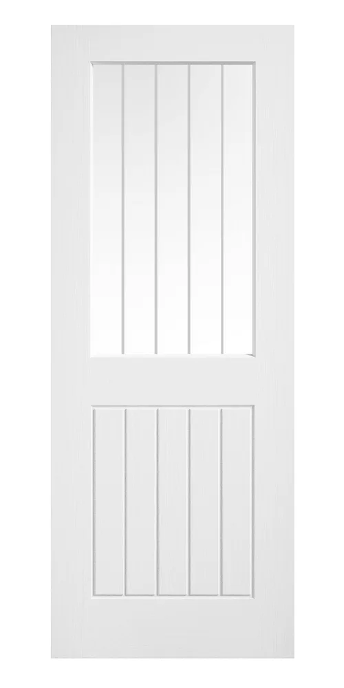 Textured White Mexicano Clear Glazed Frosted Lines
